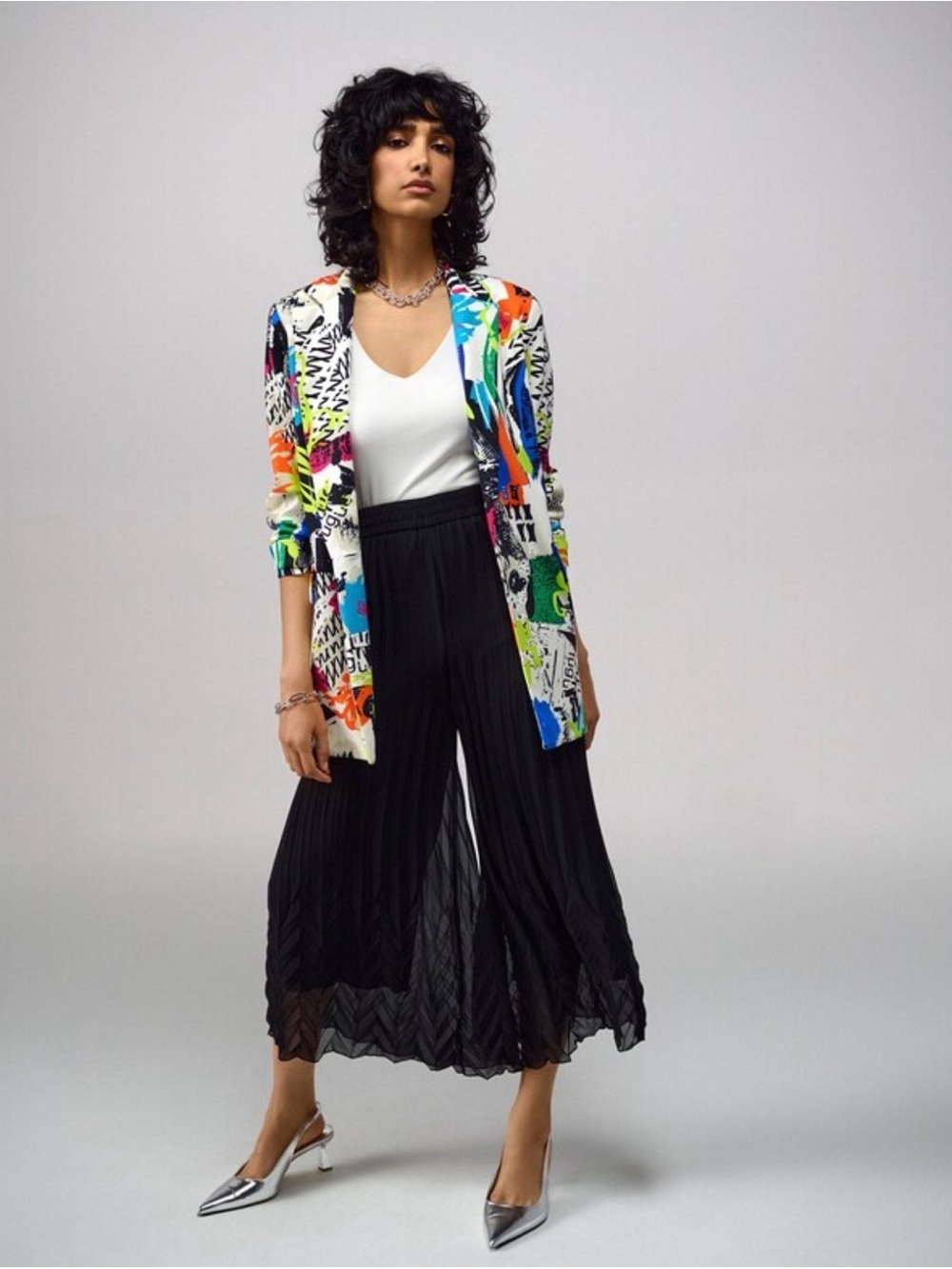 Joseph Ribkoff Multicolor Abstract Blazer Jacket - Picture 3 of 7